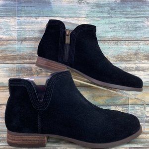 Koolaburra By Ugg Cheyanne Ankle Boot Womens 7M Black Suede Zip Low Block Heel